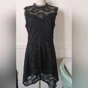 H&M sleeveless black lace dress
